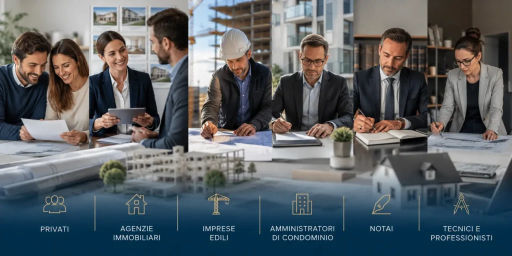 HOME Privati, agenzie immobiliari, imprese edili, amministratori di condominio, notai, tecnici e professionisti