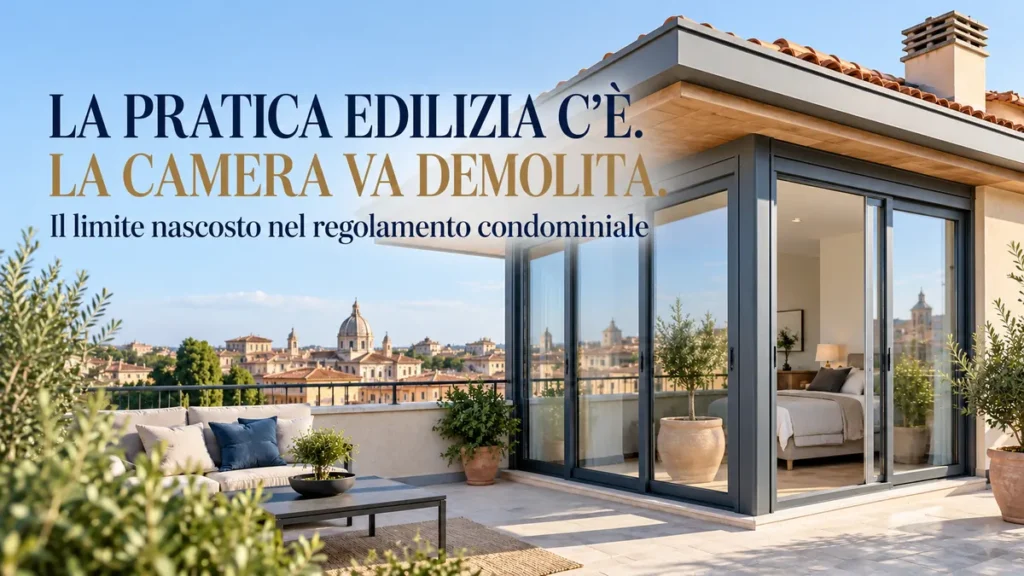 Terrazza con ambiente chiuso, esempio di intervento edilizio soggetto a verifica condominiale