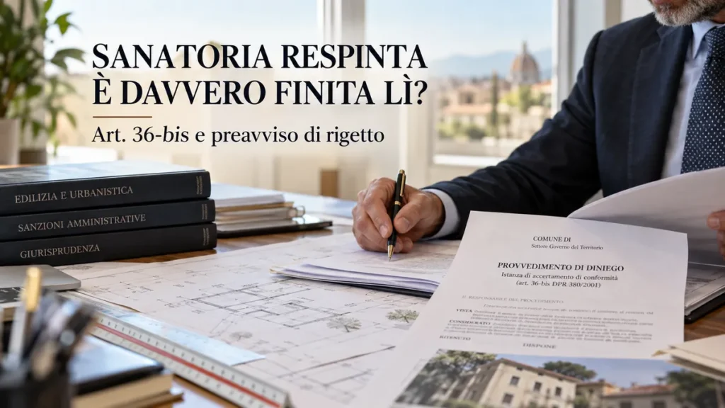 Sanatoria edilizia respinta e preavviso di rigetto: art. 36-bis, documenti e progetti edilizi